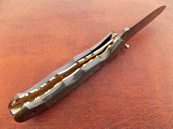 Handmade Folding Knife Damascus Steel DK-0498
