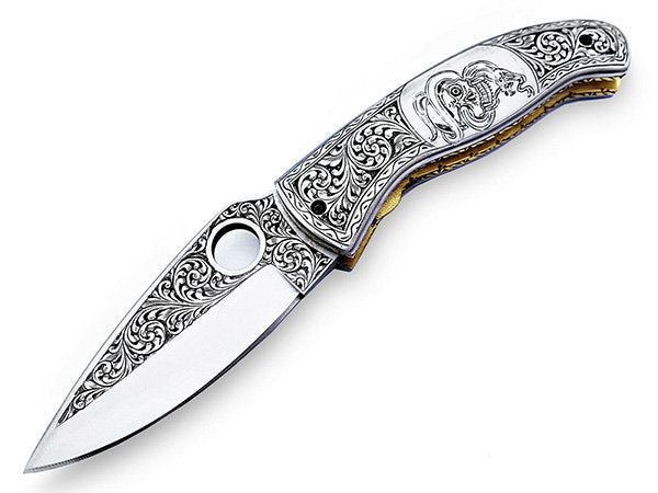 Handmade Folding Knife Damascus Steel DK-0504