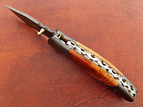 Handmade Folding Knife Damascus Steel Dk-0505