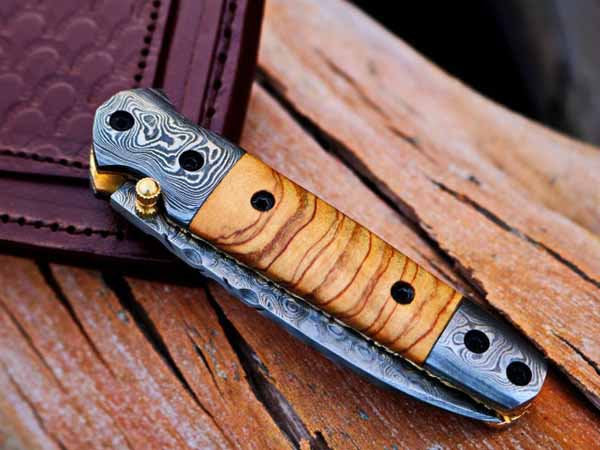 Handmade Folding Knife Damascus Steel DK-0506