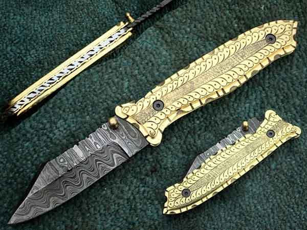 Handmade Folding Knife Damascus Steel DK-0508