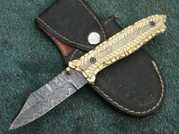 Handmade Folding Knife Damascus Steel DK-0508