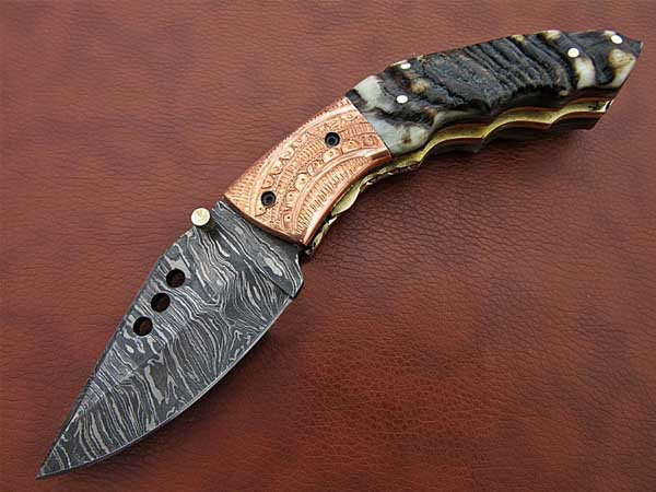 Handmade Folding Knife Damascus Steel DK-0510