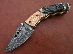 Handmade Folding Knife Damascus Steel DK-0510