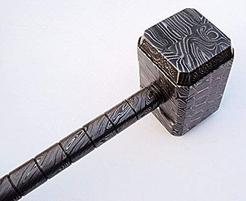 Handmade Full Damascus Steel Hammer – Great Piece of Art MB-0013