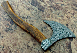 18"Inches Damascus Steel Axe Viking Axe Hatchet Axe Bearded Axe Tomahawk