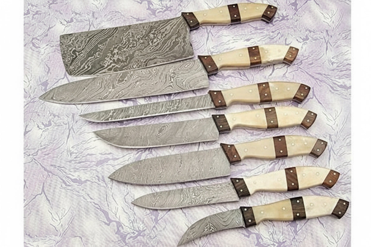 custom handmade Damascus kitchen knives set/Perfect Gift DK-0375