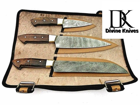 Custom Made Damascus Steel Kitchen Knife Set/Perfect Gift DK-0345