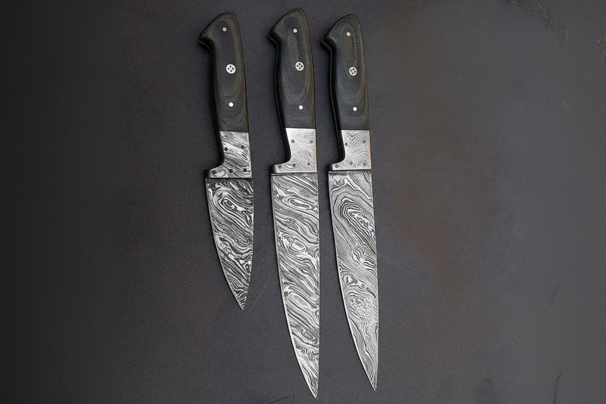 Beautiful Custom Made Forged Damascus Steel Chef knifes DK-0332