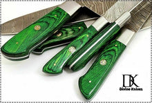 Load image into Gallery viewer, Custom Handmade Beautiful Sharp Te Damascus Steel Kitchen Knife Set DK-0326