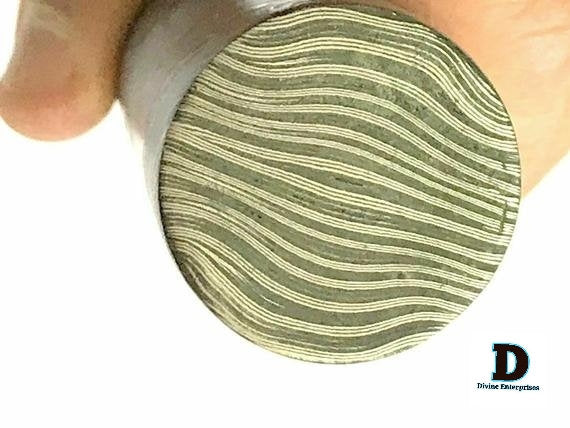 Damascus twist bar round bar for ring/guard making 30 mm thick 10.5 inch DE-0076