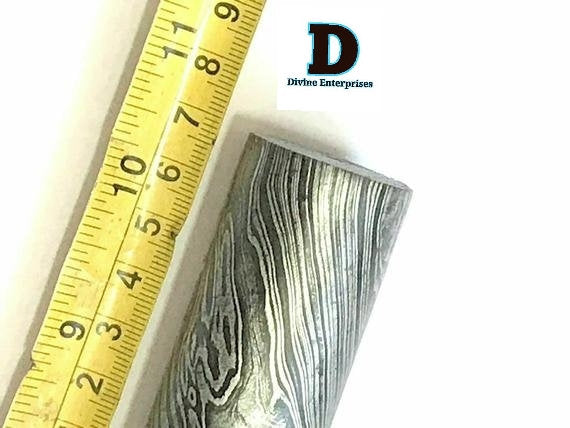 Damascus twist bar round bar for ring/guard making 30 mm thick 10.5 inch DE-0076