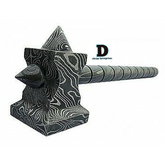 Hand made damascus steel viking hammer