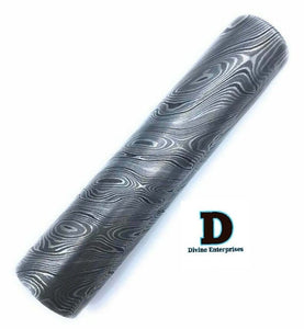 5.5" long custom handmade Damascus Steel round bar rod with 32mm thickne DE-0057
