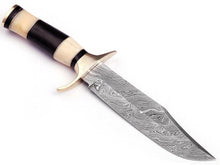 Load image into Gallery viewer, Custom Handmade Bowie Knife Damascus Steel | Hunting Knives DK-0438
