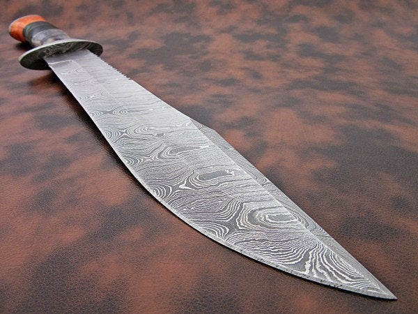 Custom Handmade Bowie Knife Damascus Steel | Hunting Knives DK-0439
