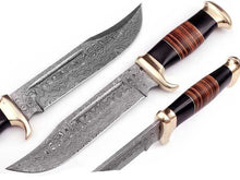Load image into Gallery viewer, Custom Handmade Bowie Knife Damascus Steel | Hunting Knives DK-043