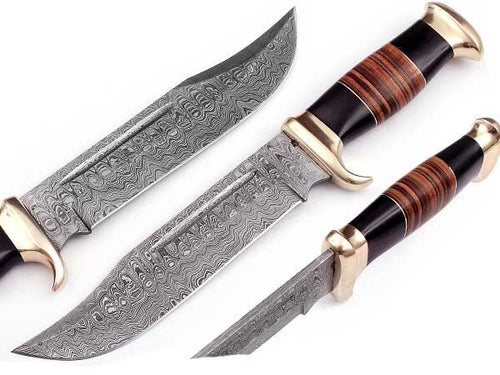 Custom Handmade Bowie Knife Damascus Steel | Hunting Knives DK-043