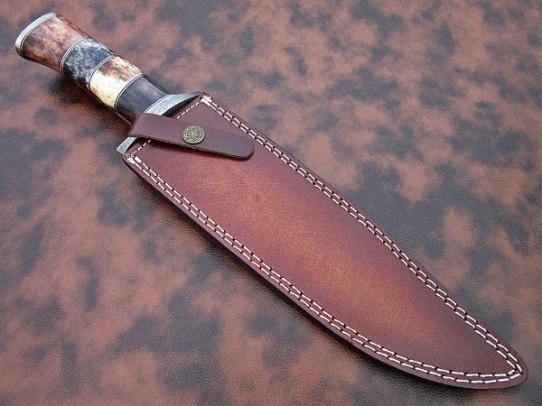 Custom Handmade Bowie Knife Damascus Steel | Hunting Knives DK_044