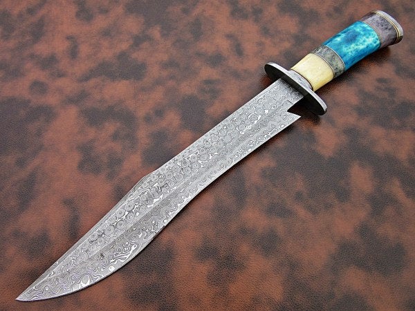 Custom Handmade Bowie Knife Damascus Steel | Hunting Knives DK-0446