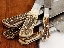 Load image into Gallery viewer, Handmade Chef Knives Damascus Steel blades with Stage Horn Handle