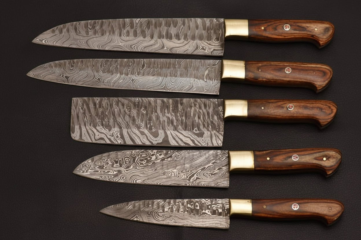 Custom Handmade Chef Knives Damascus Steel blades By JW SteelCrafts handmade Handmade Chef Knife Sets by JW SteelCrafts