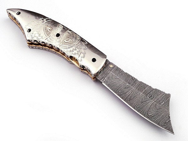 Handmade Folding Knife Damascus Steel DK_0490