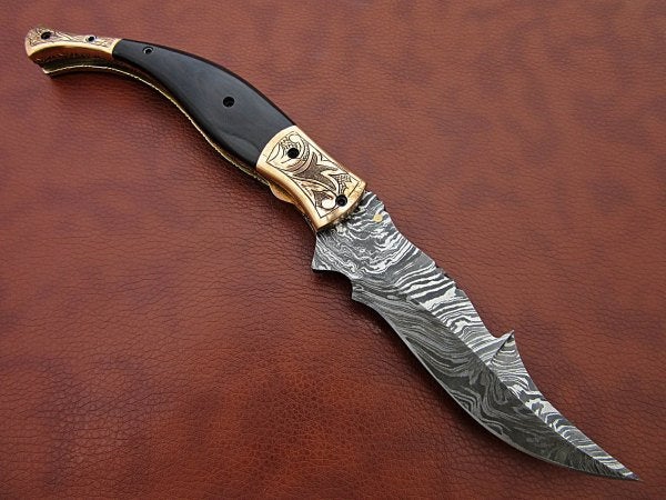 Handmade Folding Knife Damascus Steel DK-0496