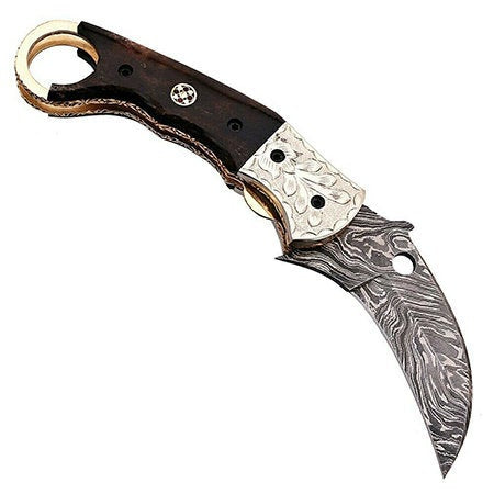 Handmade Folding Knife Damascus Steel DK-0497