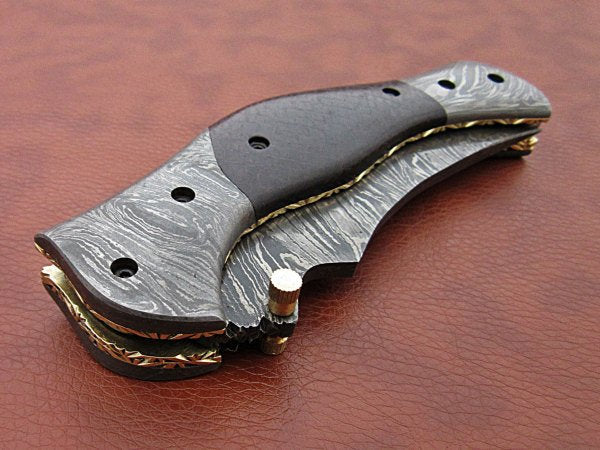 Handmade Folding Knife Damascus Steel DK-0502