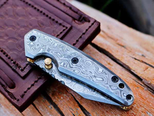Handmade Folding Knife Damascus Steel DK-0503