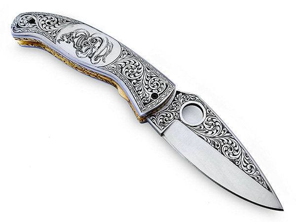 Handmade Folding Knife Damascus Steel DK-0504