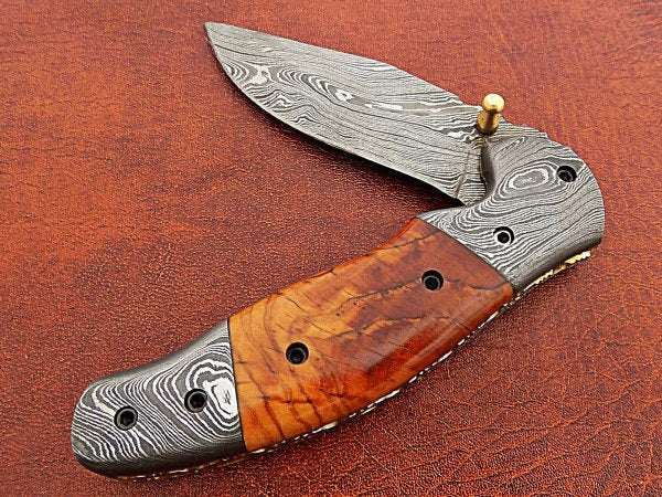 Handmade Folding Knife Damascus Steel Dk-0505
