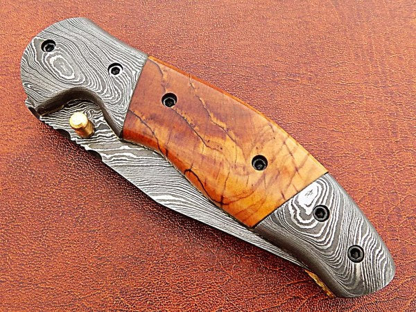 Handmade Folding Knife Damascus Steel Dk-0505