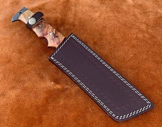 Hunting Knife Hunting 12" Tanto Knife with Olive Wood Handle with Sheath