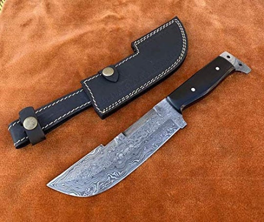 Hunting Knife Hunting 10.50" Tanto Style Knife with Buffalo Horn Handle with Sheath