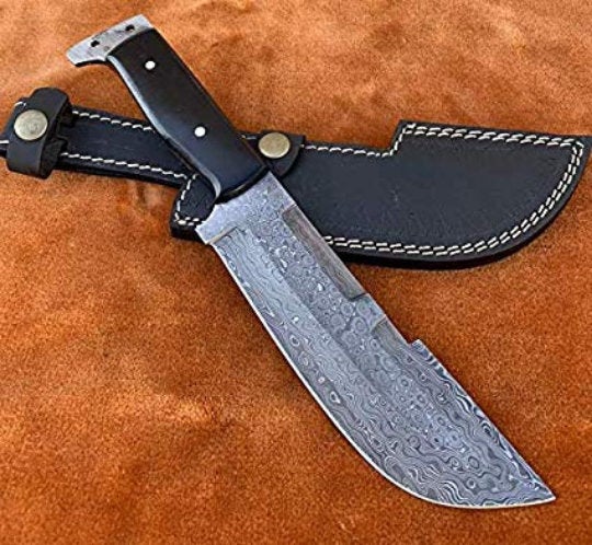 Hunting Knife Hunting 10.50" Tanto Style Knife with Buffalo Horn Handle with Sheath