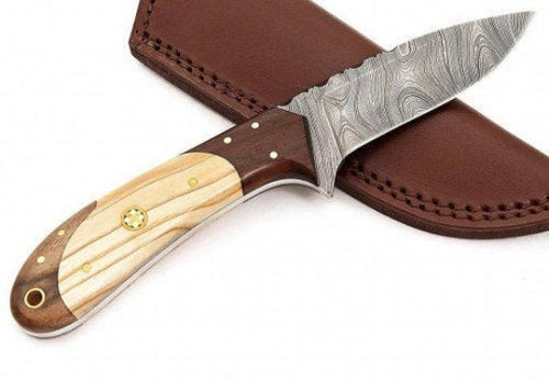 Handmade Damascus Steel Skinner Knife Custom Made 8.5
