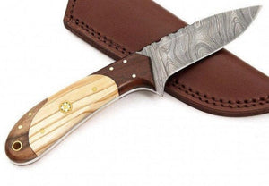 Handmade Damascus Steel Skinner Knife Custom Made 8.5