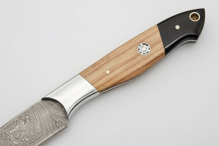9" Handmade Damascus Steel Utility Knife with Olive Wood Handle handmade Chef Knives by JW SteelCrafts