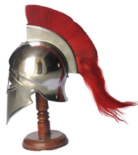 Load image into Gallery viewer, Medieval Halloween Greek Spartan Corinthian Armor Knight Helmet With red Plum