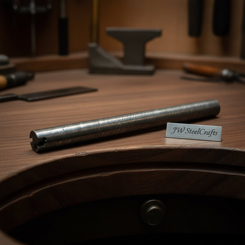Twisted damascus steel, round billet bar for guard and ring a DE - 0016 handmade Metal rode for craft by JW SteelCrafts